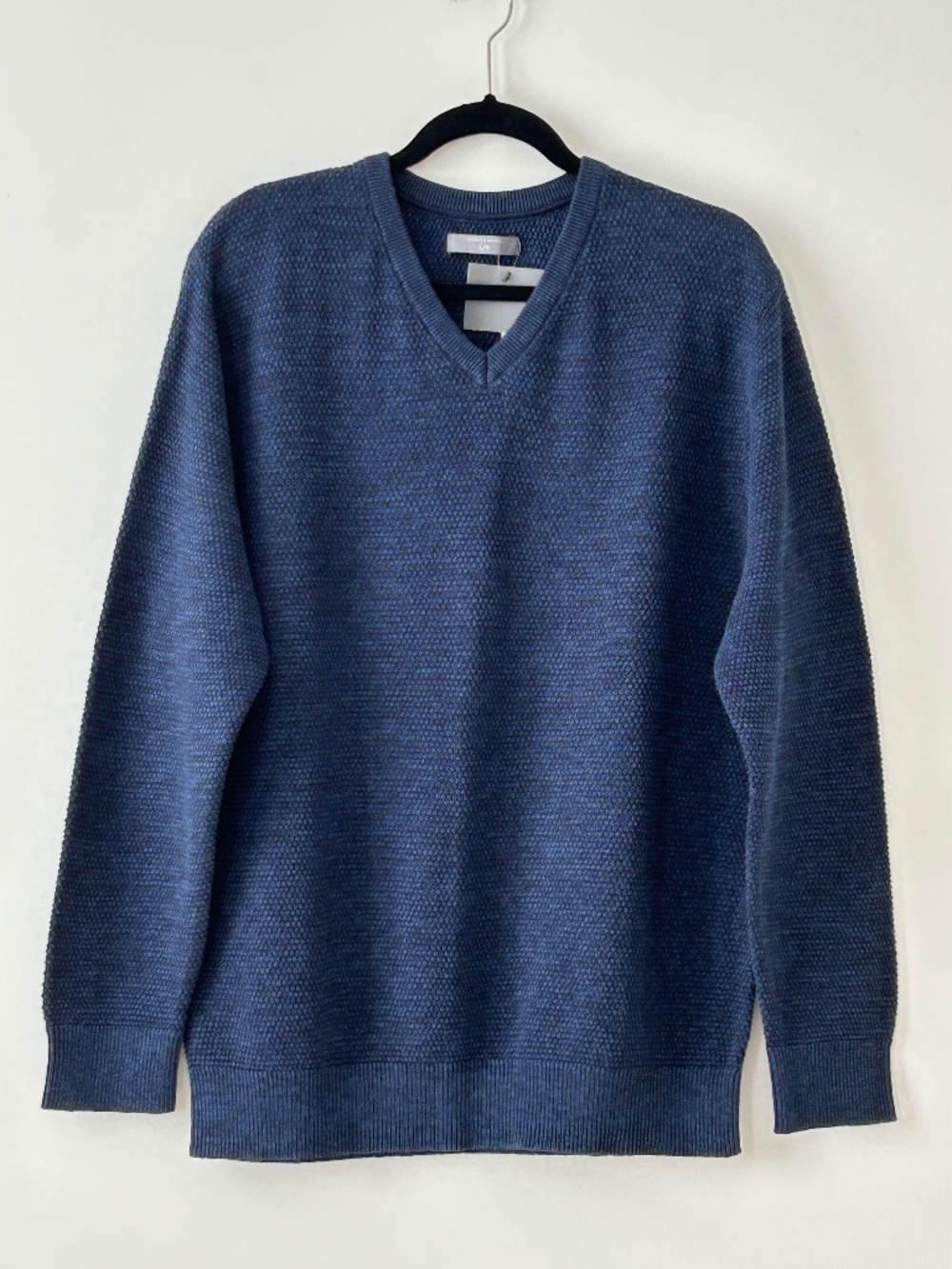 Denver Hayes 100% Cotton Blue V-Neck Sweater